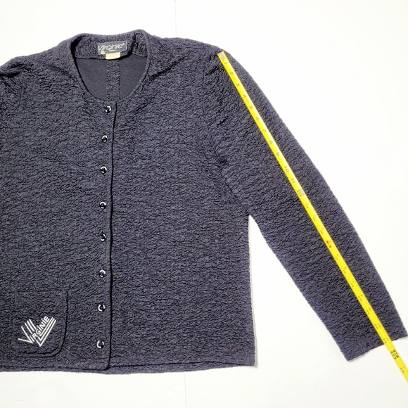 Vintage Virginie Paris Jet Black Boucle Jacket (M/12/14) - Picture 9 of 10